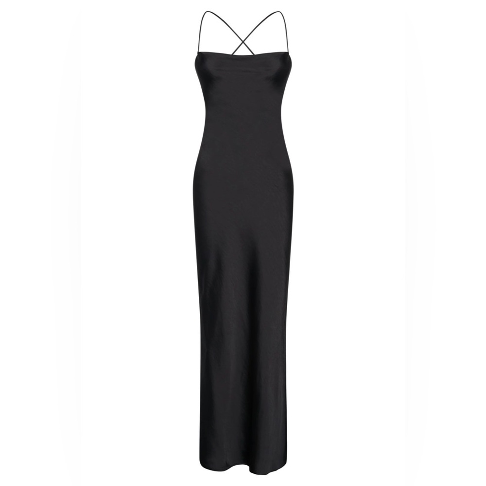 Meshki Sydney Straight Neck Slip Maxi - Black NWT